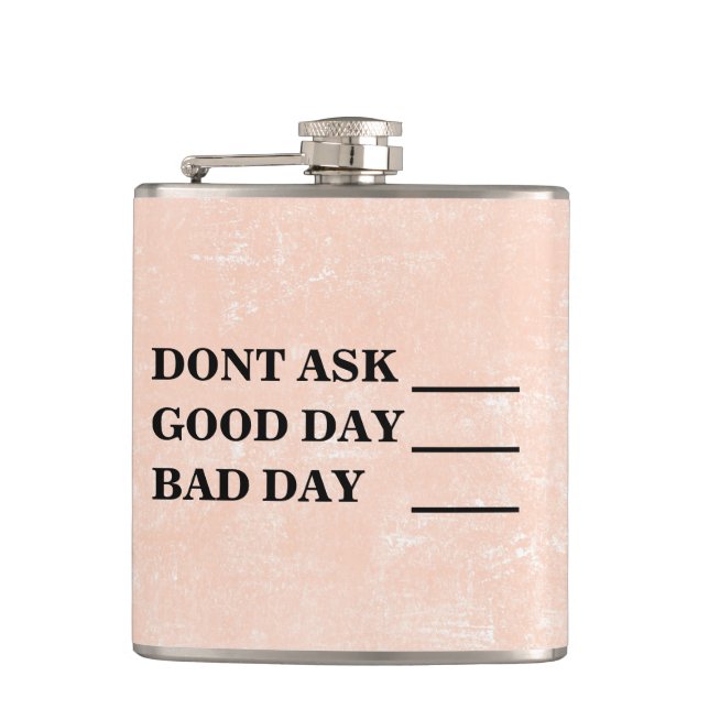 Black & White Funny Drinking Measures Flask (Front)