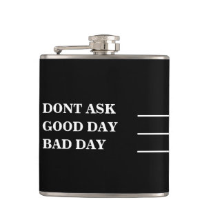 Black & White Funny Drinking Measures Hip Flask