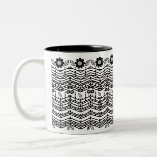 Black & White Funny Hidden Message Two-Tone Coffee Mug