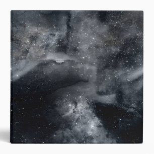 Black White Galaxy Nebula Painting Binder