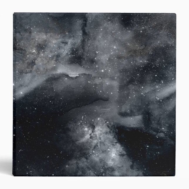 Black White Galaxy Nebula Painting Binder (Front)