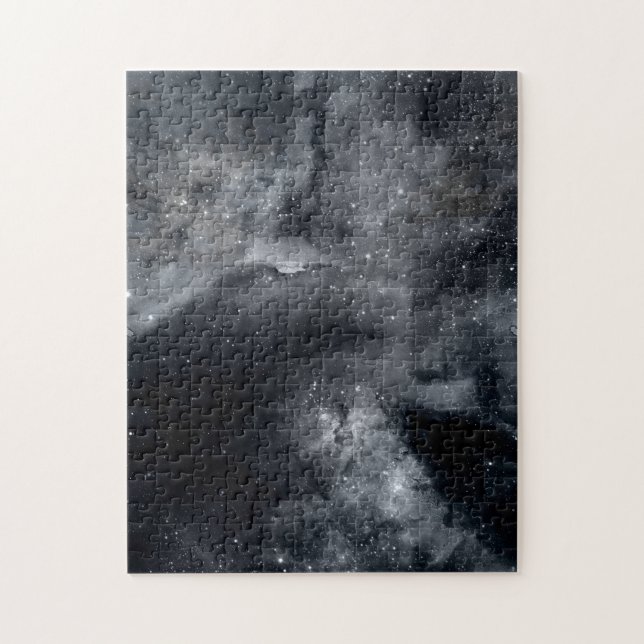 Black White Galaxy Nebula Painting Jigsaw Puzzle (Vertical)