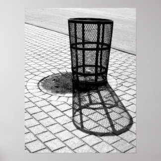 Black & White Garbage Can Poster
