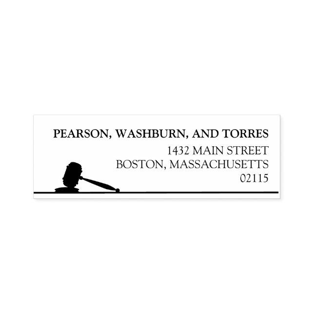 Black & White Gavel Attorney Custom Name Self-inking Stamp (Design)