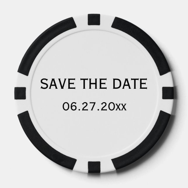 Black-White Gay Wedding Save The Dates Poker Chips (Front)