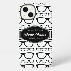 Black & White Geek Nerd Glasses Personalized iPhone 13 Case
