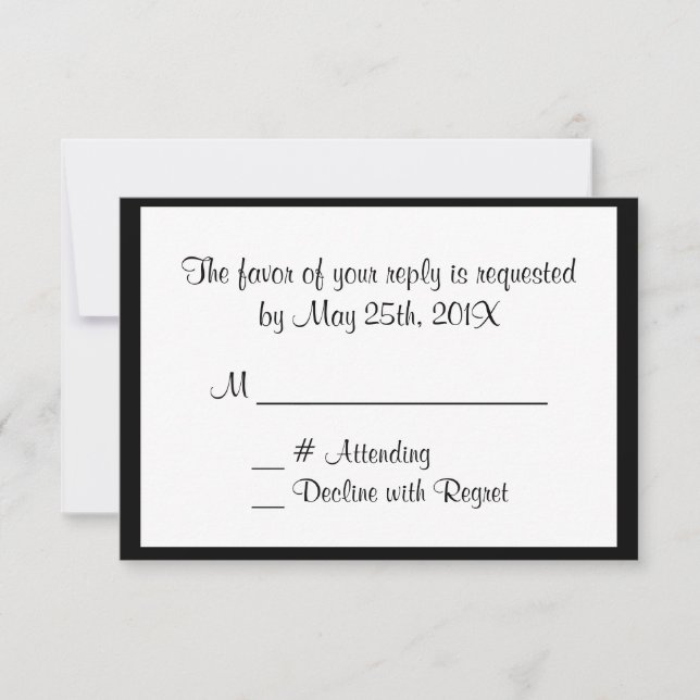 Black White Generic Event RSVP Card (Front)