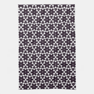 Black White Geo Star JustPatterns Fabric Kitchen Towel