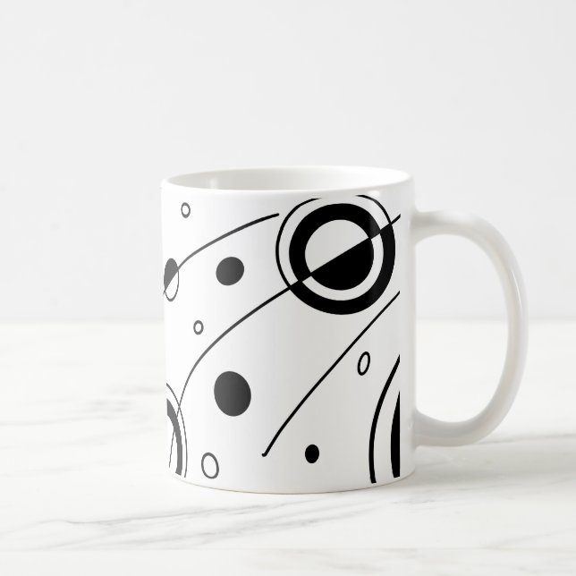 Black & White Geometric Abstract Art  Coffee Mug (Right)
