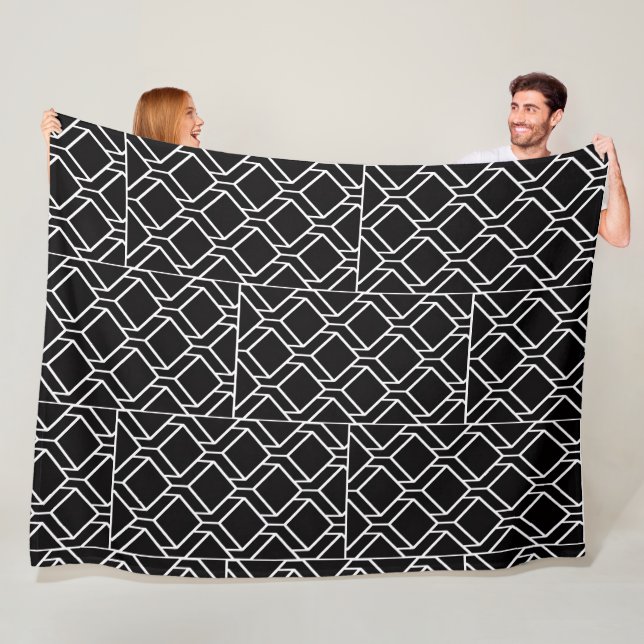 Black White Geometric Art Blanket (In Situ)