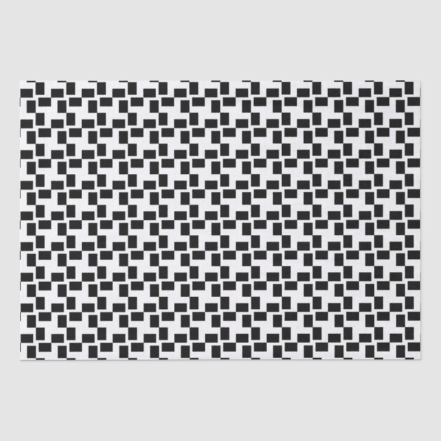 Black & White Geometric Chequered Tissue Paper (Front)