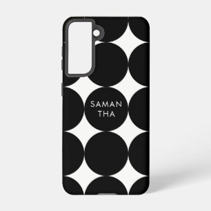 Black White Geometric Circle Pattern  Samsung Galaxy Case