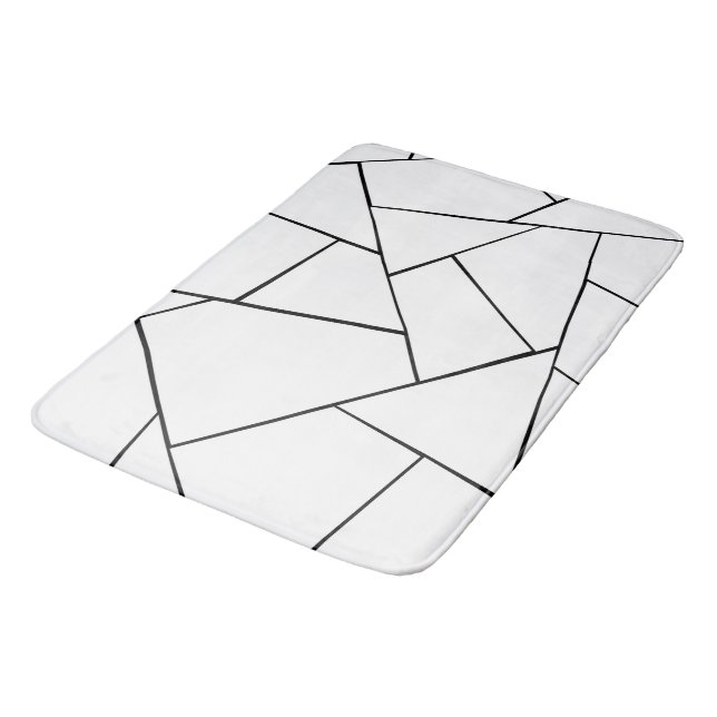 Black White Geometric Glam #1 #geo #decor Bath Mat (Angled)