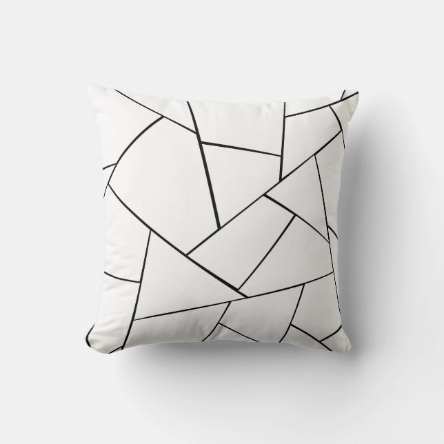 Black White Geometric Glam #1 #geo #decor Throw Pillow (Front)