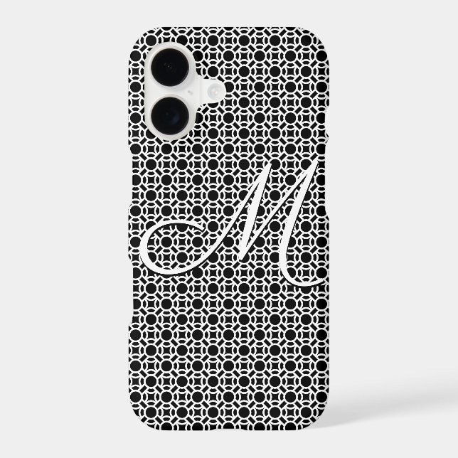 Black & White Geometric Initial Monogram (Back)
