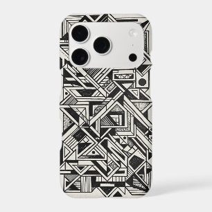 Black White Geometric iPhone 17 Pro Slim Fit Case