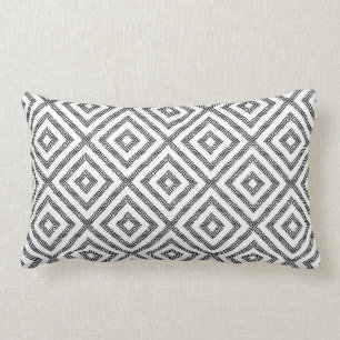 Black & White Geometric Modern Pattern Lumbar Pillow