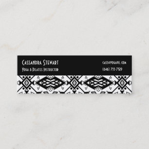 Black & White Geometric Modern Pattern Mini Business Card