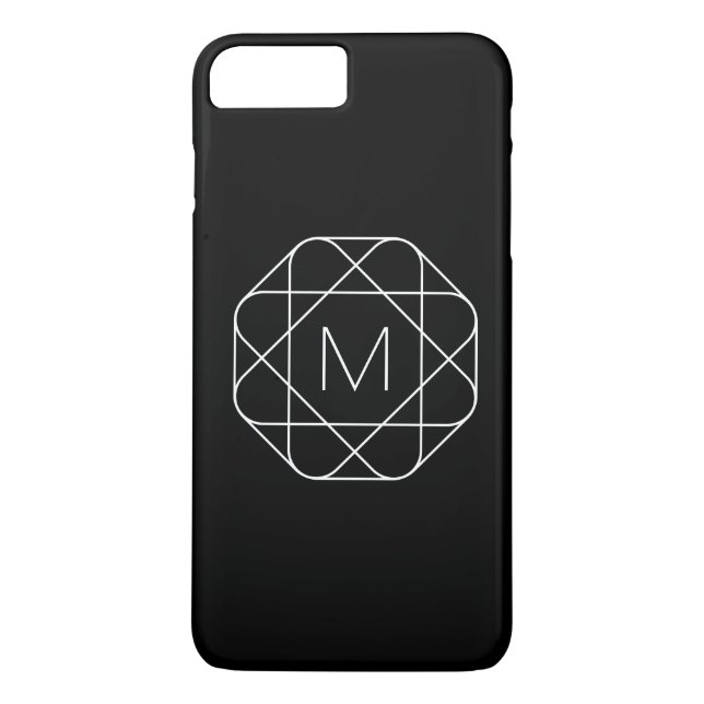 Black & White Geometric Monogram Case-Mate iPhone Case (Back)