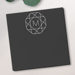 Black & White Geometric Monogram Post-it Notes