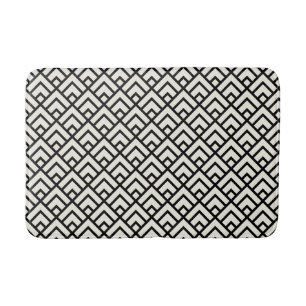 Black & White Geometric Pattern Bath Mat