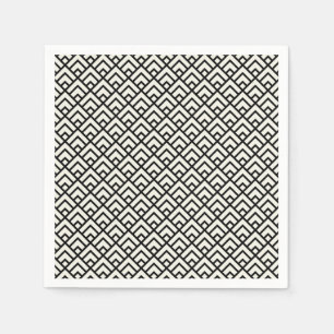 Black & White Geometric Pattern Napkin