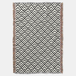 Black & White Geometric Pattern Throw Blanket