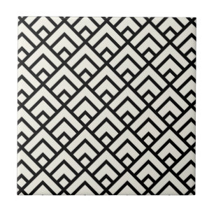 Black & White Geometric Pattern Tile