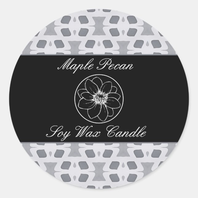 Black & White Geometric Product Label (Front)