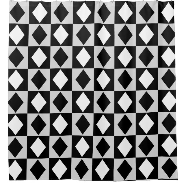 Black White Geometric Rhombus Diamond (Front)