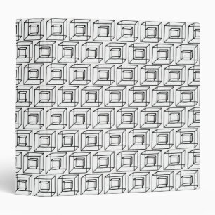 Black & White Geometric Squares Binder