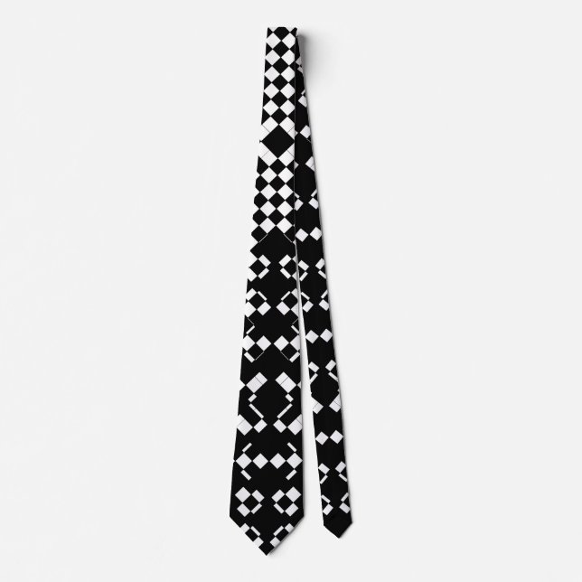 Black White Geometric STEM Math CricketDiane Ties (Front)