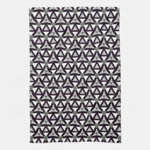 Black White Geometric Triangle JustPatterns Fabric Kitchen Towel