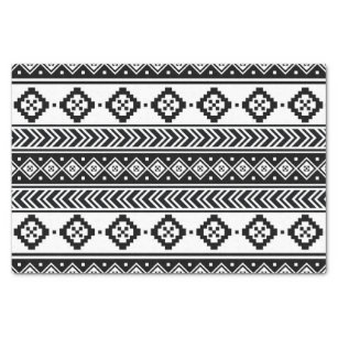 Black White Geometric Tribal Pattern Aztec Boho Tissue Paper