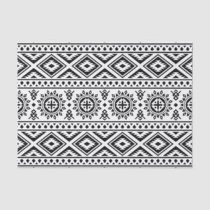 Black White Geometric Tribal Pattern Aztec Boho Tissue Paper