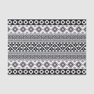 Black White Geometric Tribal Pattern Aztec Boho Tissue Paper