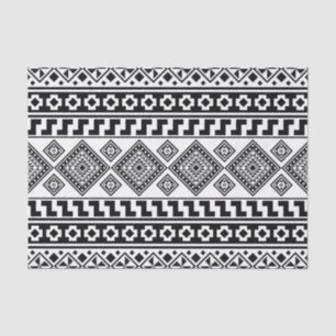 Black White Geometric Tribal Pattern Aztec Boho Tissue Paper