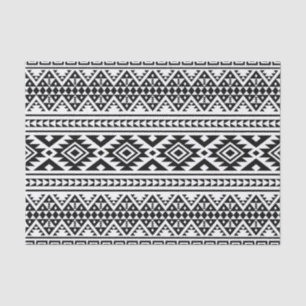 Black White Geometric Tribal Pattern Aztec Boho Tissue Paper