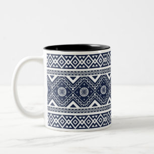 Black White Geometric Tribal Pattern Classic Mug