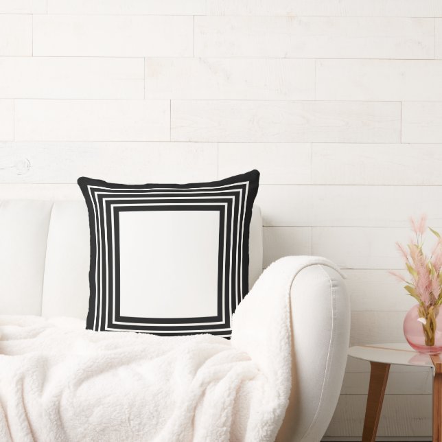 Black & White Geometrical  Throw Pillow (Couch)