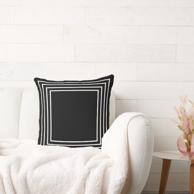 Black & White Geometrical  Throw Pillow (Couch)