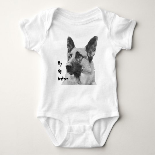 Black & White German Shepherd Brother/Sister Baby Bodysuit