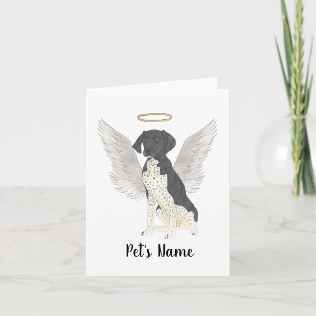 Black & White German Shorthaired Pointer Sympathy Card (Front)