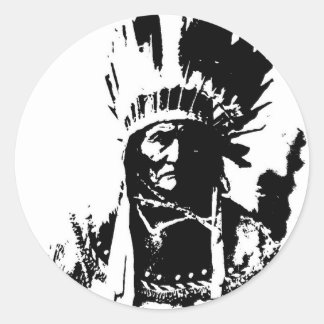 Black & White Geronimo Classic Round Sticker