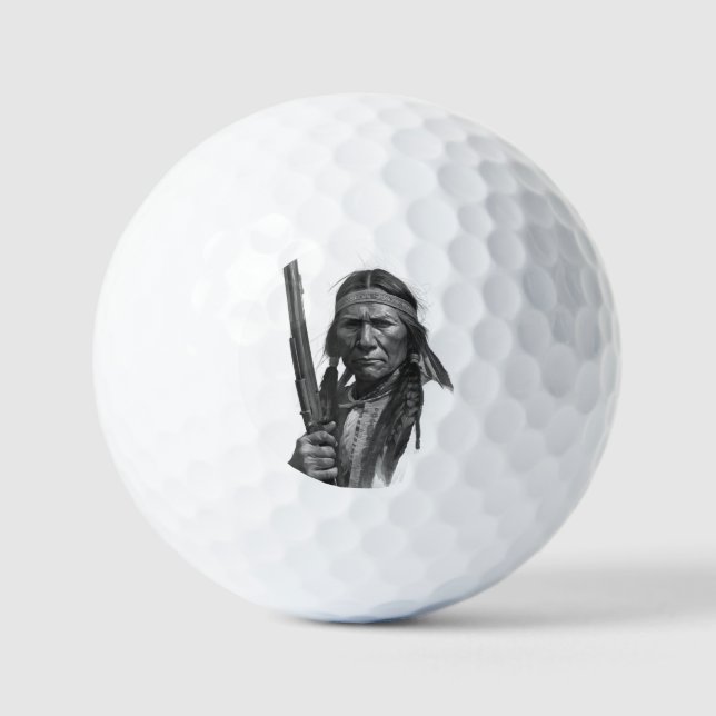 Black & White Geronimo Golf Balls (Front)