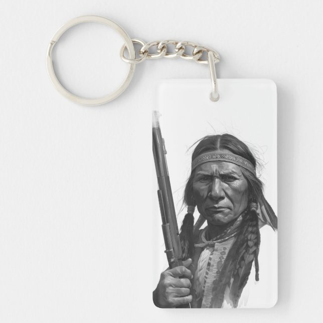 Black & White Geronimo Keychain (Front)
