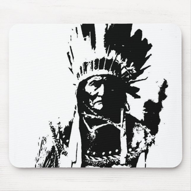 Black & White Geronimo Mouse Pad (Front)