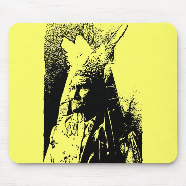Black & White Geronimo Mouse Pad (Front)