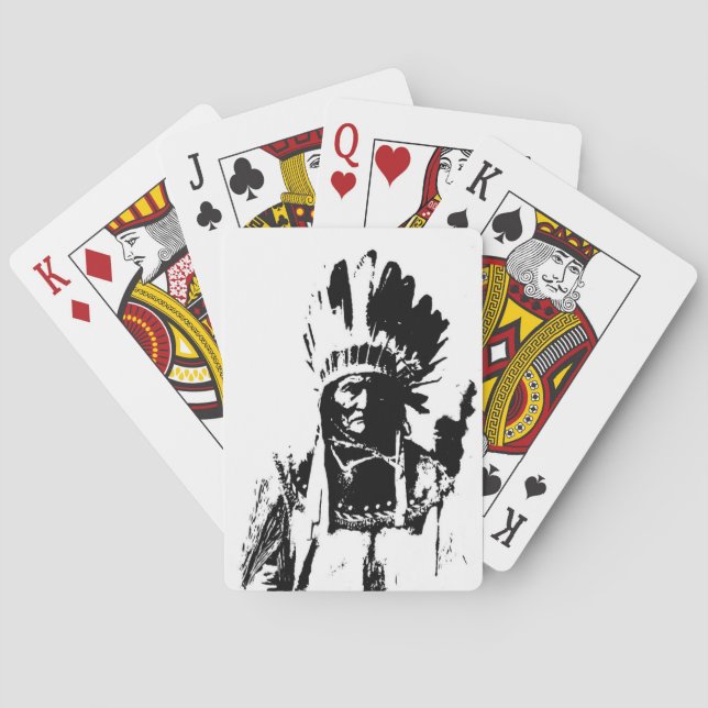 Black & White Geronimo Playing Cards (Back)