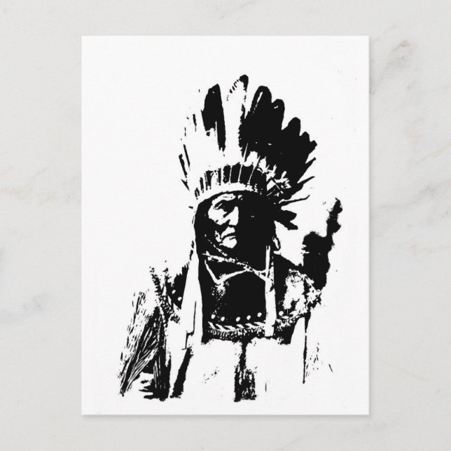Black & White Geronimo Postcard (Front)